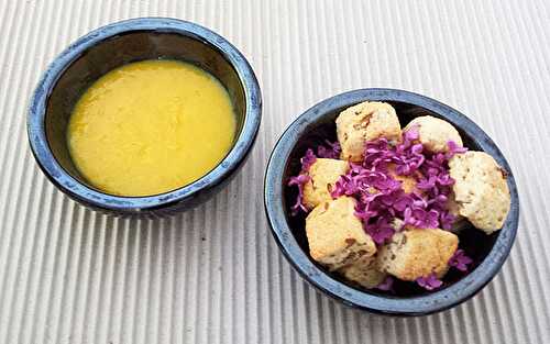 Lilac Mini Scones with Turmeric Lemon Curd