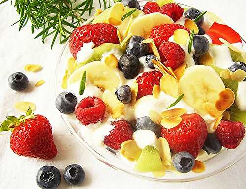 Fruit Salad with Rosemary and Cream Cheese