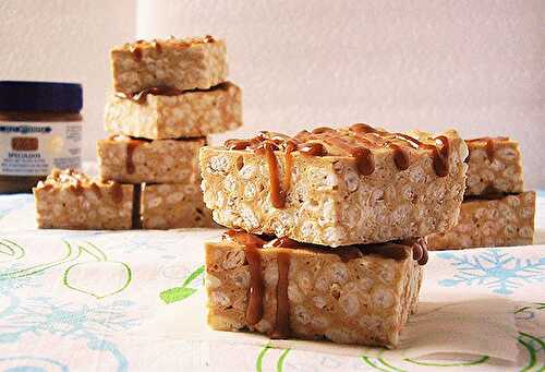 Cookie Butter Rice Krispies No Bake Bars