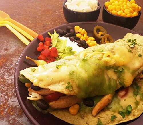 Mexican Chicken and Black Beans Green Tortilla Wraps
