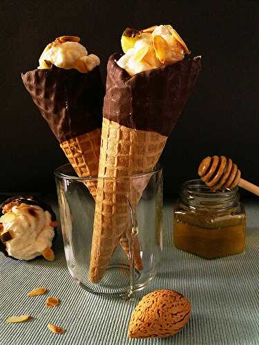 Cannoli Cones with Figs, Honey and Almonds