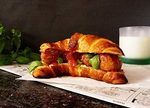 Simple Turkey Meatball Croissant Sandwich