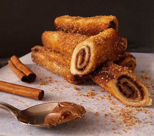 French Toast Roll Ups with Homemade Nutella