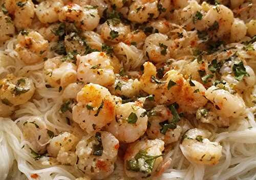 Garlic Butter Shrimp with Rice Vermicelli