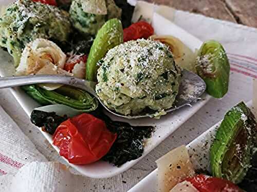 Malfatti ( Italian Ricotta Spinach Dumplings )
