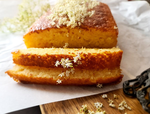 Lemon Loaf Cake with Elderflower Syrup