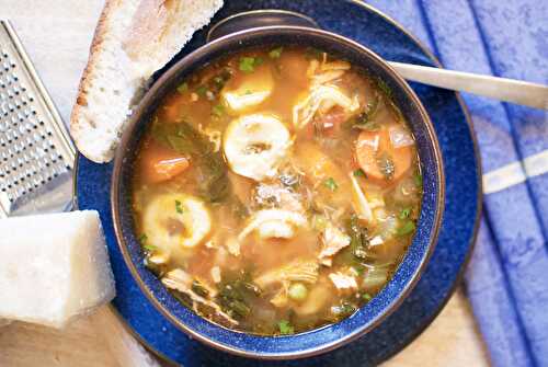Awesome chicken tortellini soup