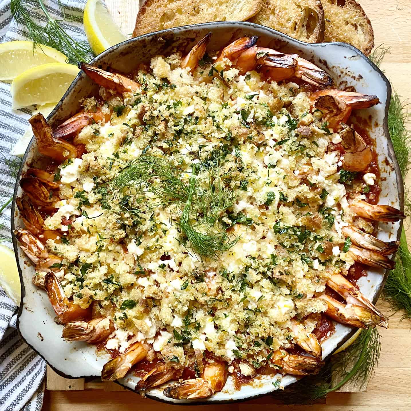 Roasted Shrimp with Fennel & Feta