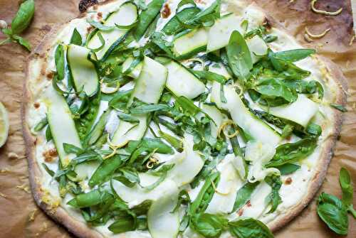 Garden greens pizza bianca
