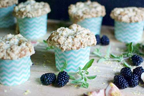 Blackberry, lemon & thyme muffins