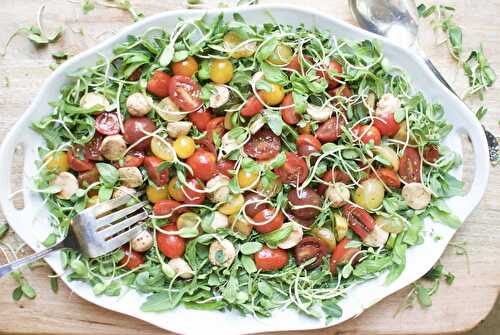 Greened-up caprese salad