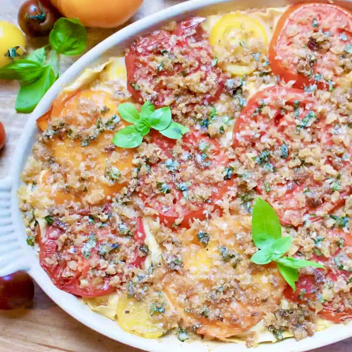 Heirloom Tomato Gratin Lasagna