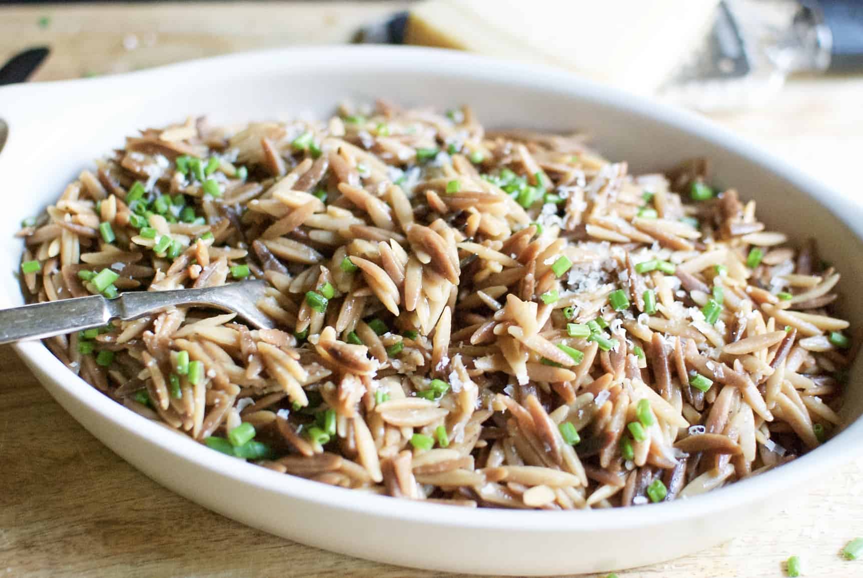 Toasted orzo with parmesan