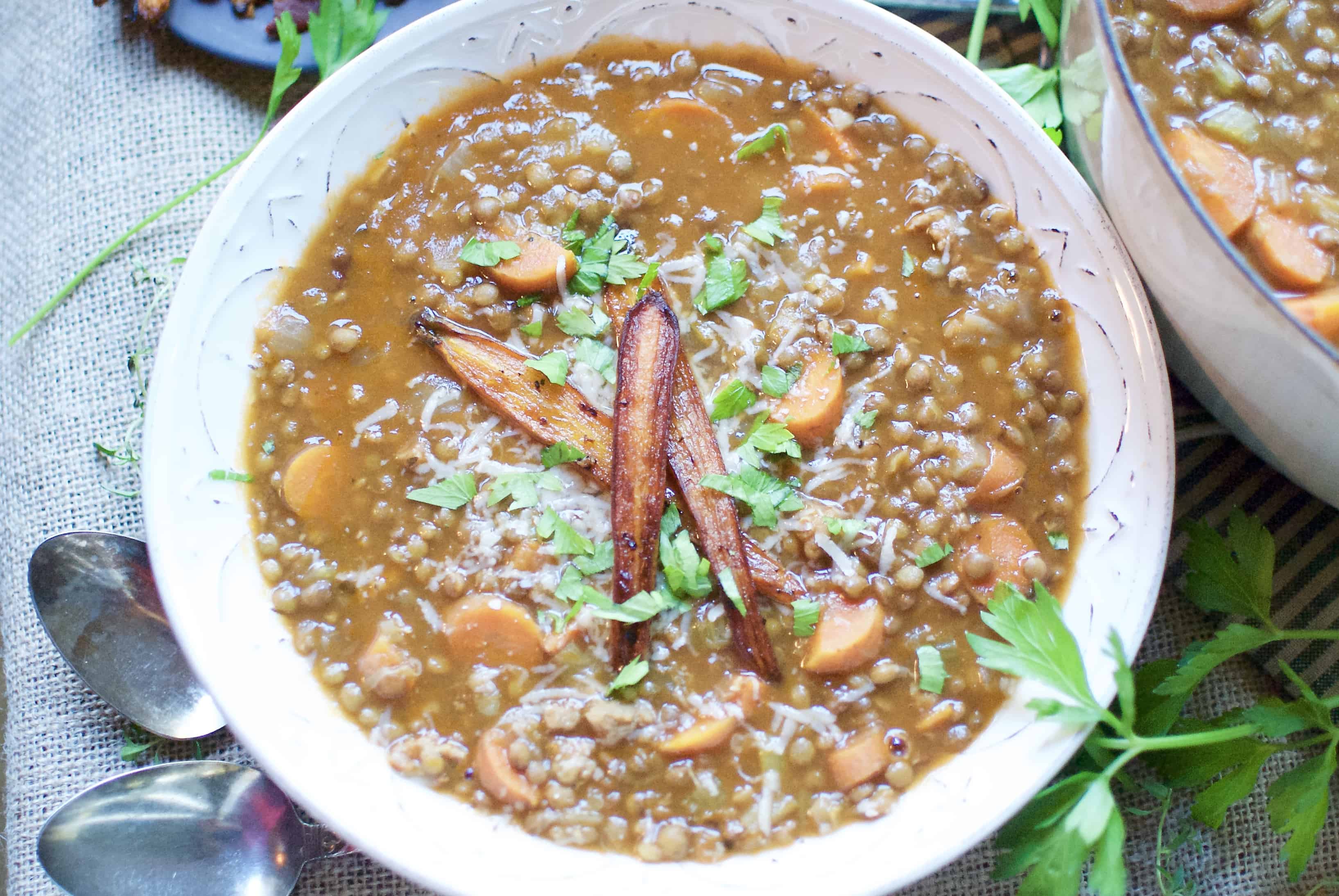 Ina garten’s lentil & sausage soup