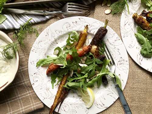 Coffee & five-spice roasted carrot salad