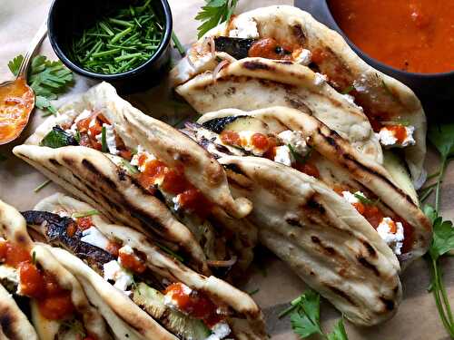 Grilled zucchini pizza tacos