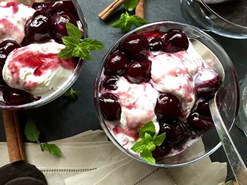Not-too-sweet cherry & red wine sundae