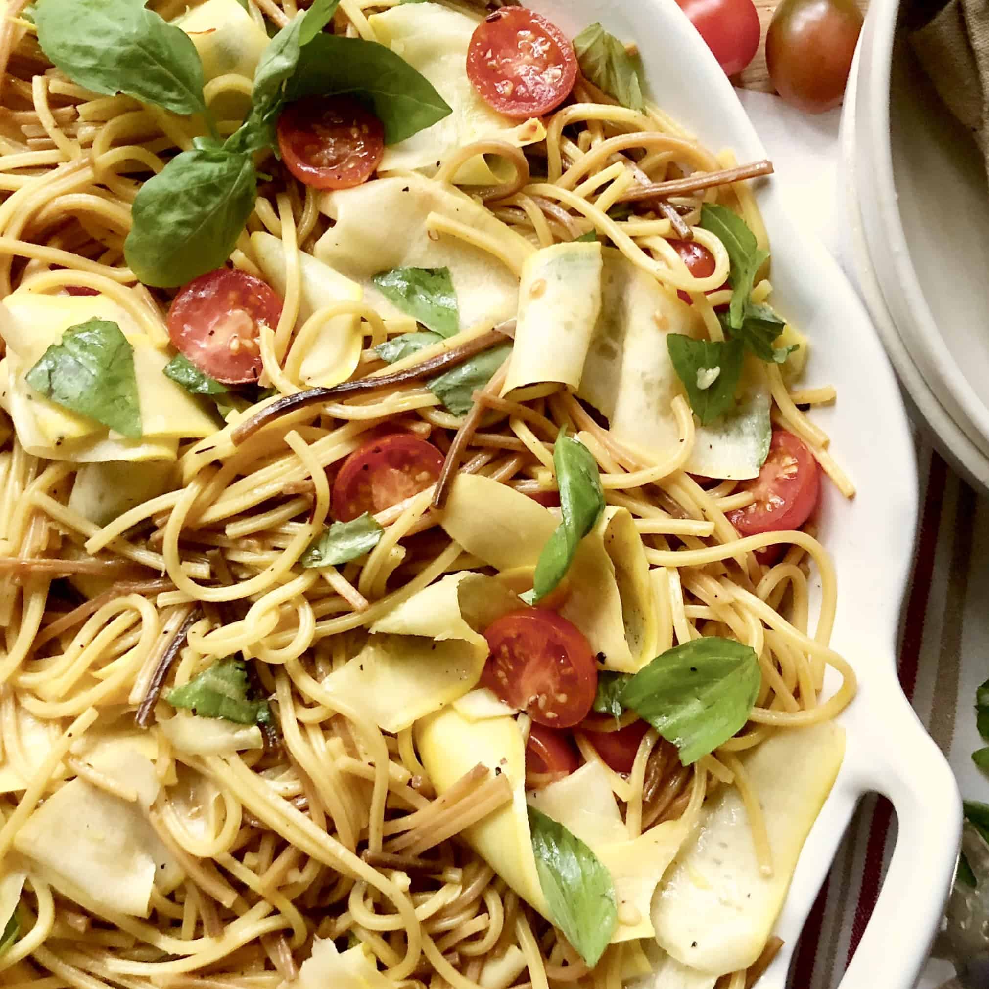 Toasted saffron pasta primavera