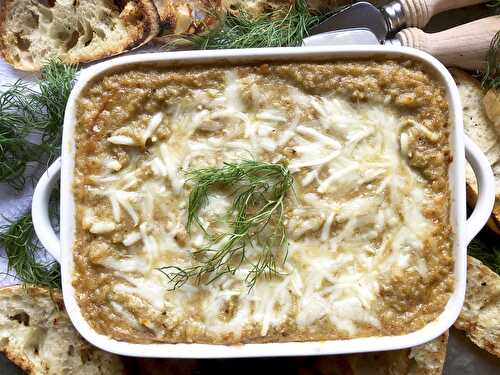 Caramelized fennel & leek cheese dip