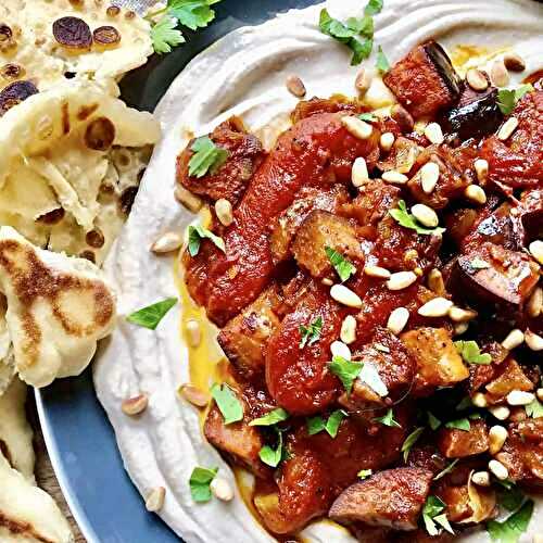 Moroccan Roasted Eggplant with Stewed Tomatoes