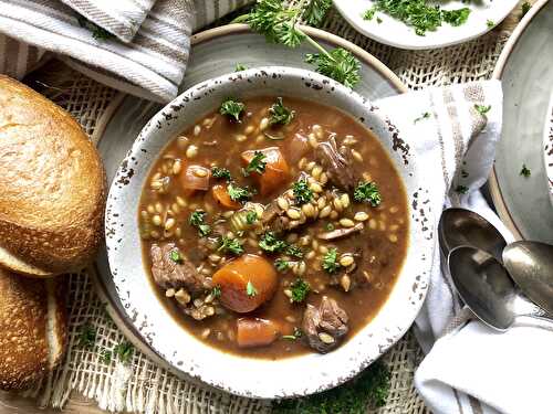 Slow cooker beef & barley stew