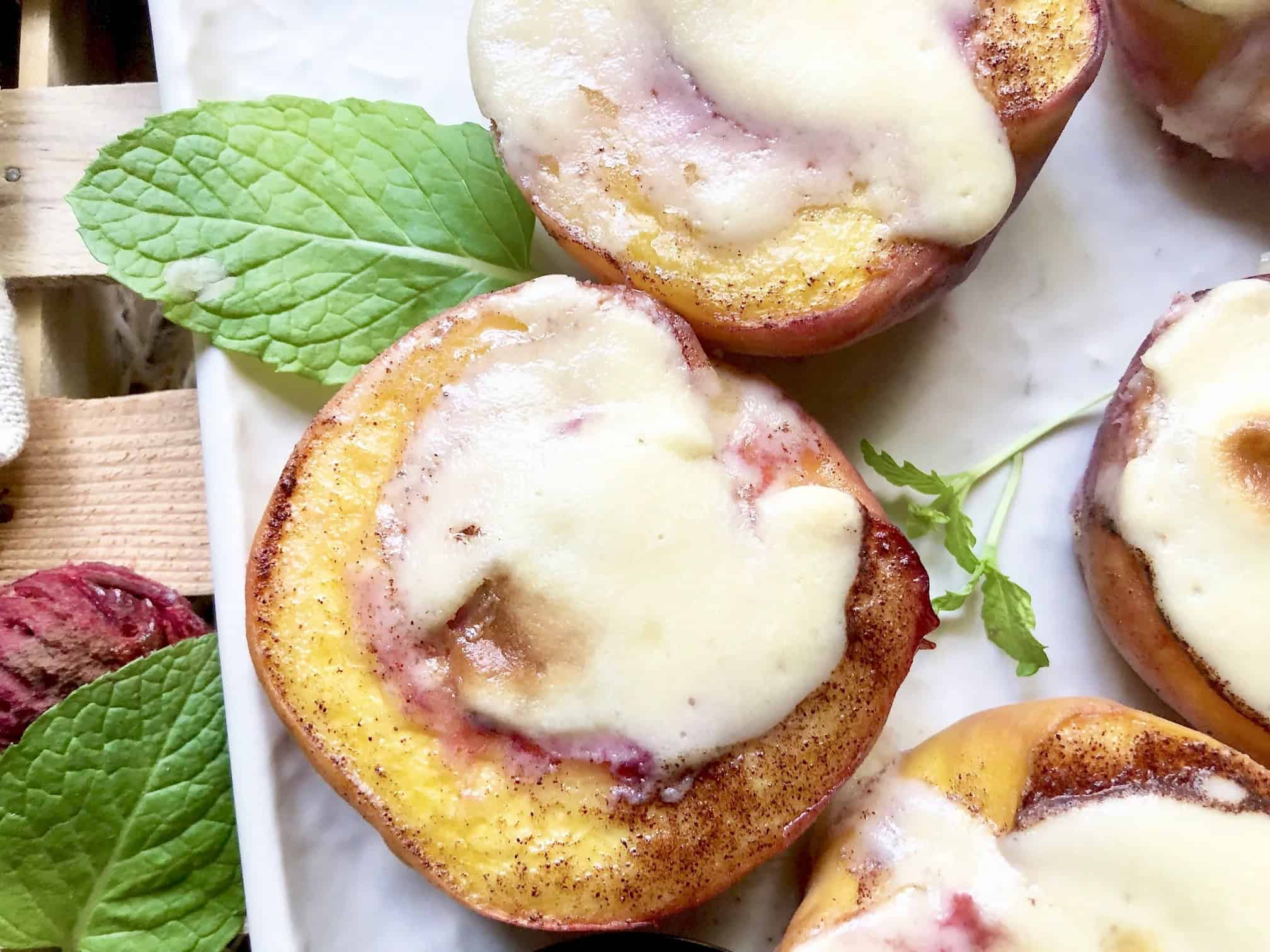 Cheesecake-Stuffed Peach Halves