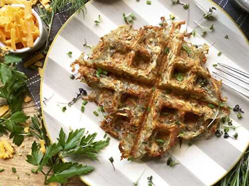 Waffled hash browns with rosemary