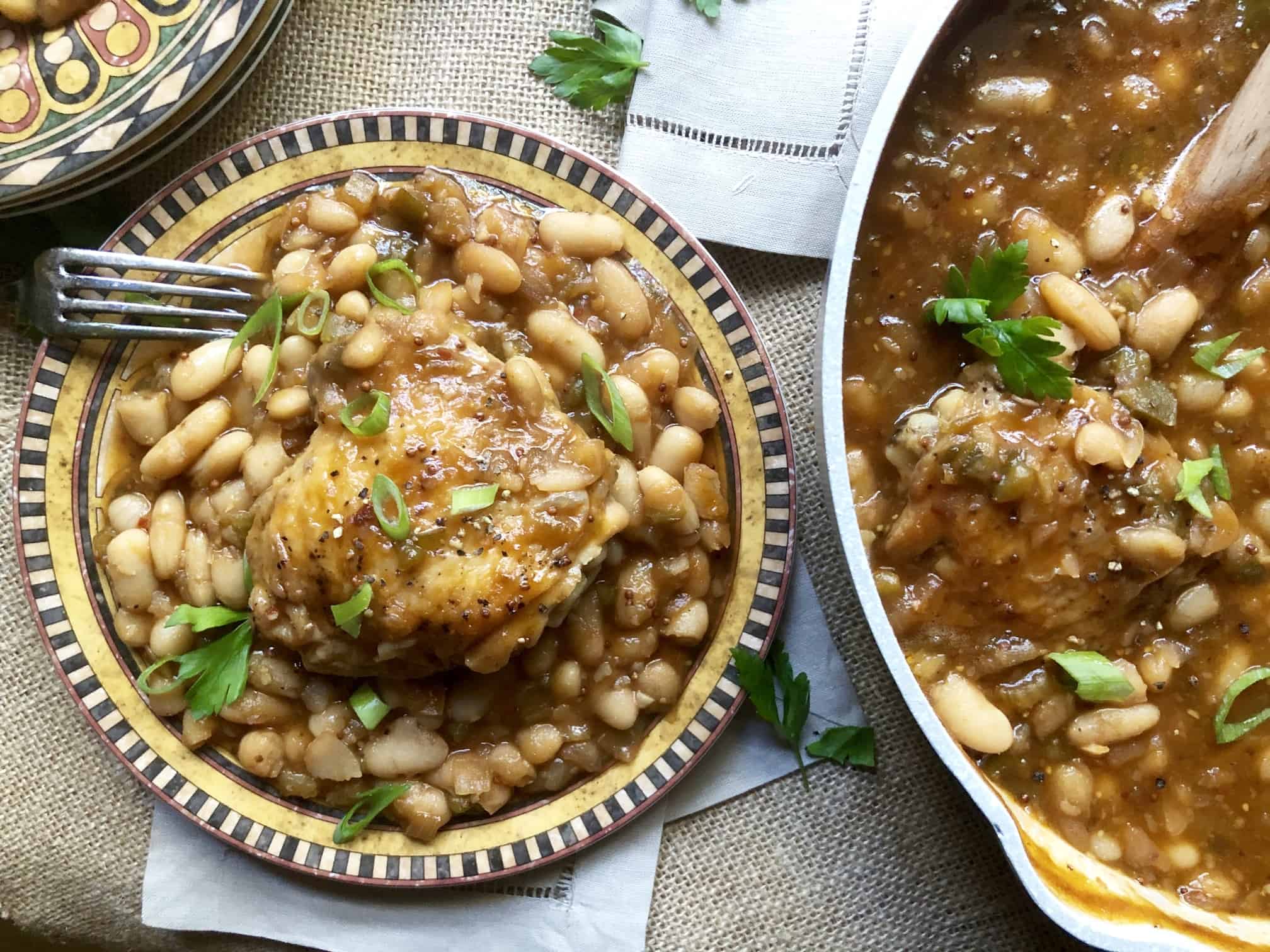 Chicken Thighs with Barbecue Beans
