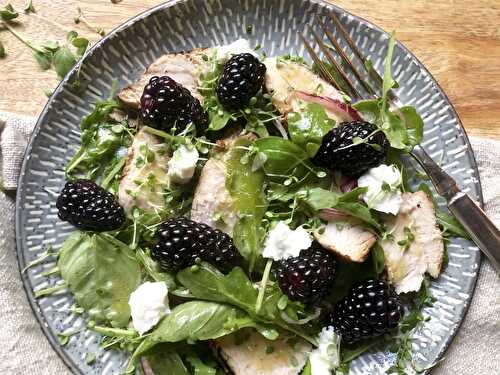 Basil, blackberry & grilled chicken salad