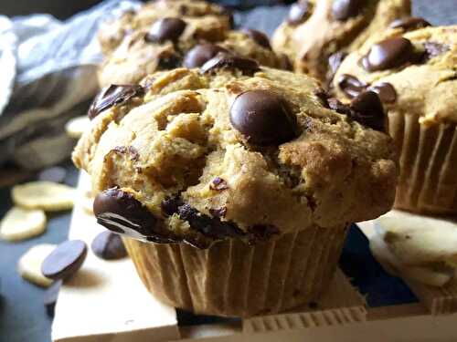 Banana & pumpkin muffins with chocolate chips