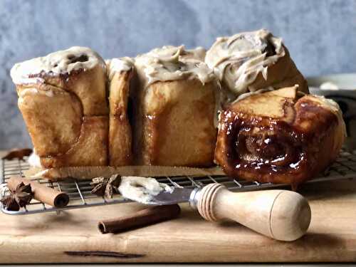 Overnight cinnamon rolls with chai frosting