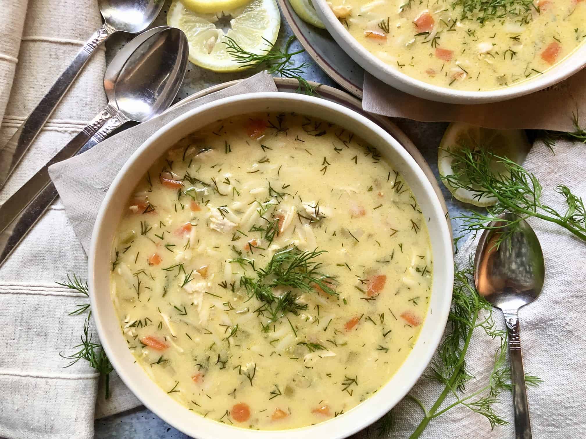 Greek lemon chicken soup