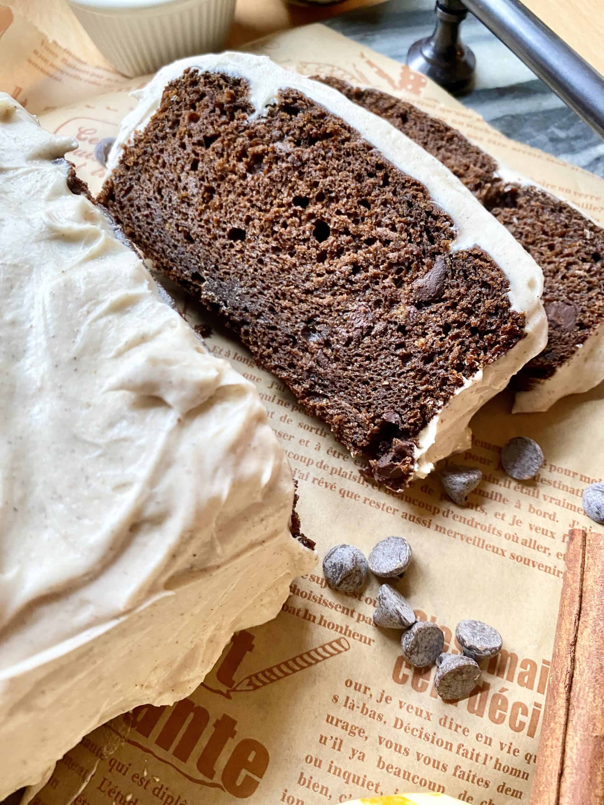 Spiced chocolate pumpkin cake with chai frosting