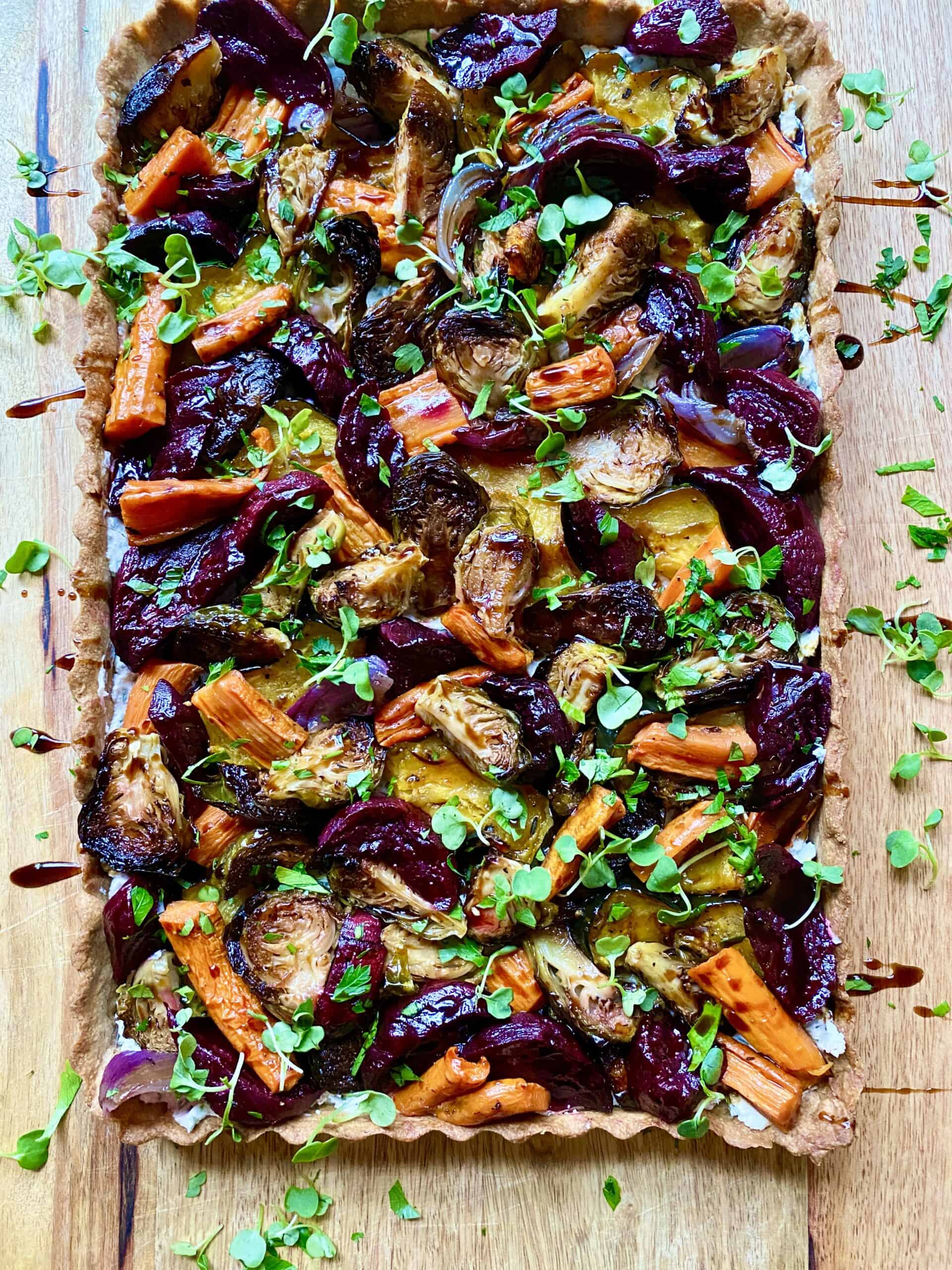 Savory harvest vegetable tart