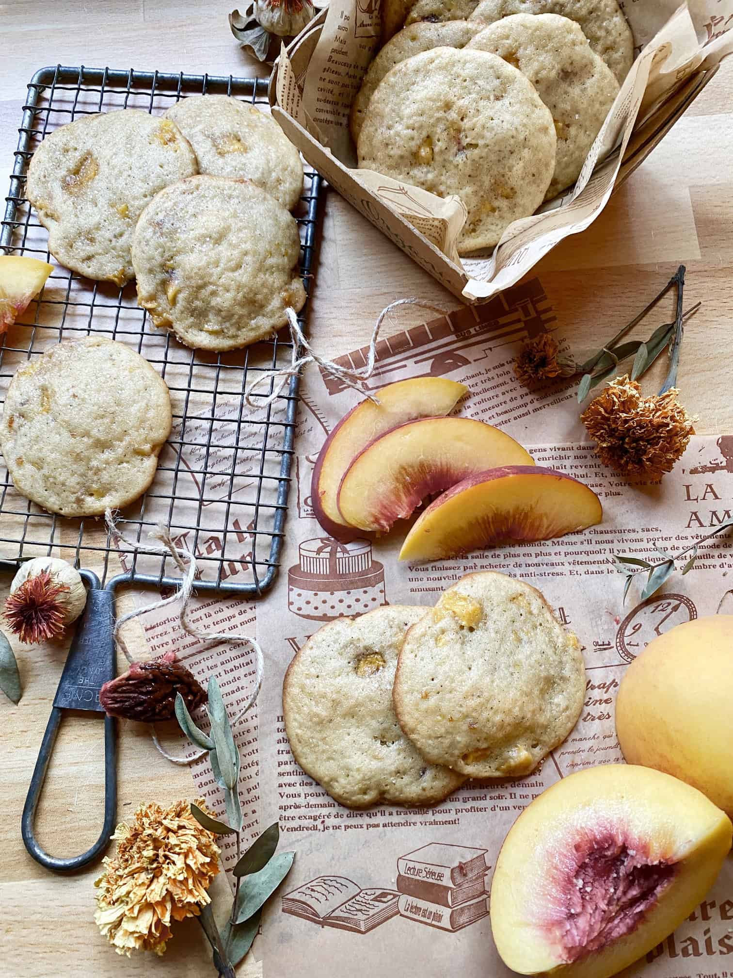 Peach cake drop cookies