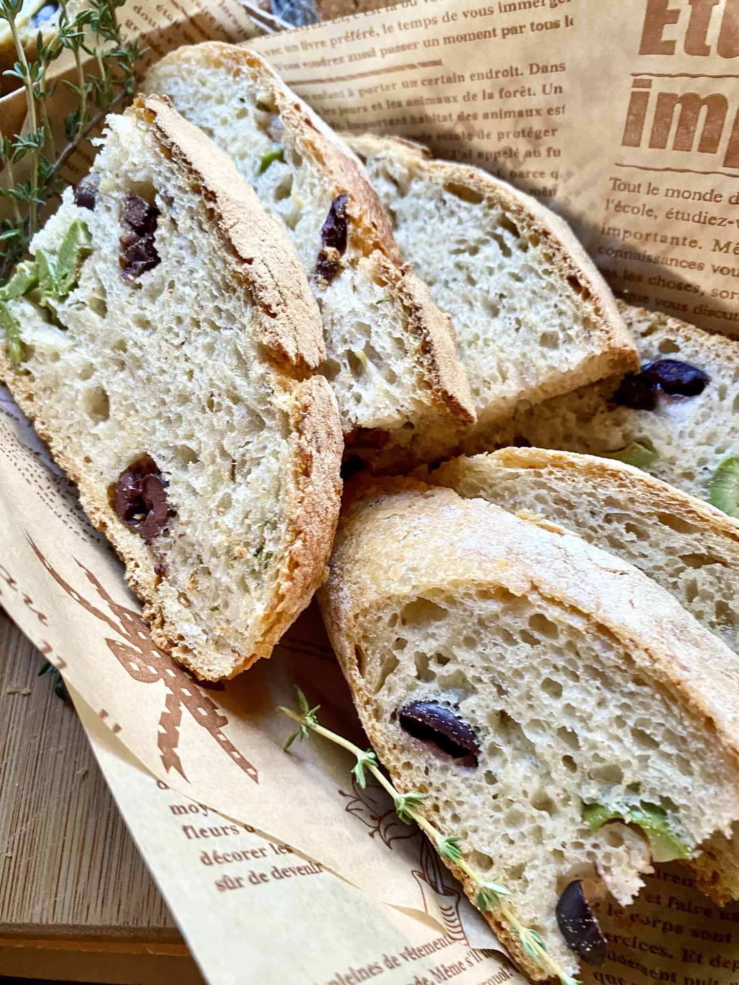 Olive bread with lemon & thyme