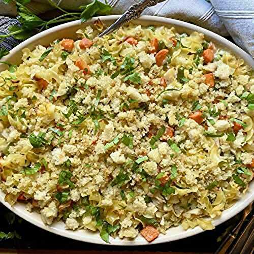 Chicken potpie noodle bake