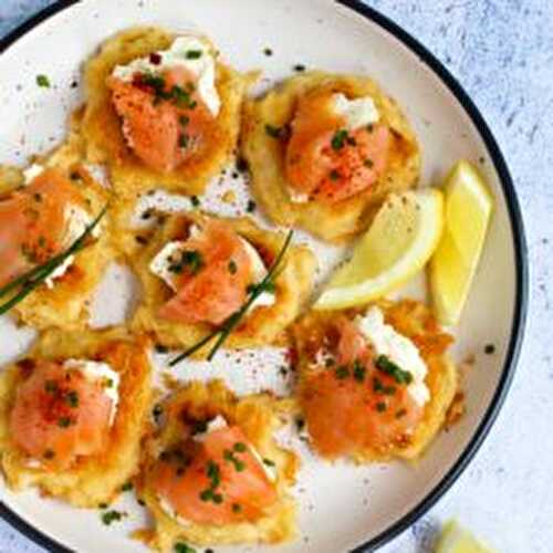 Potato Fritters With Smoked Salmon and Cream Cheese