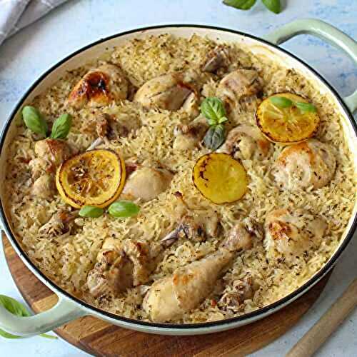 Oven-baked one pot rice with drumsticks recipe