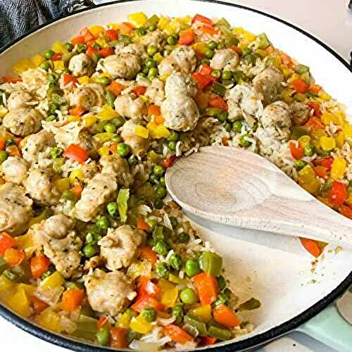 30 Minutes One-Pan Chicken Sausage and Rice