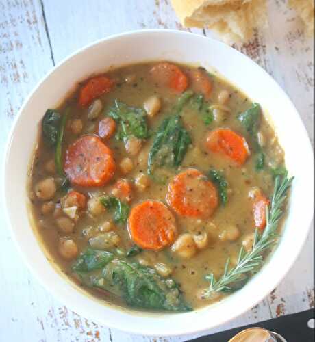 Creamy White Bean Soup with Spinach