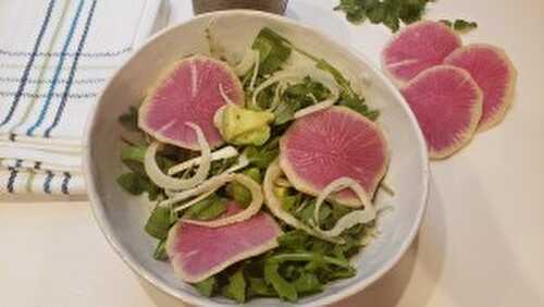Watermelon Radish and Fennel Salad with a Ginger Lime Dressing