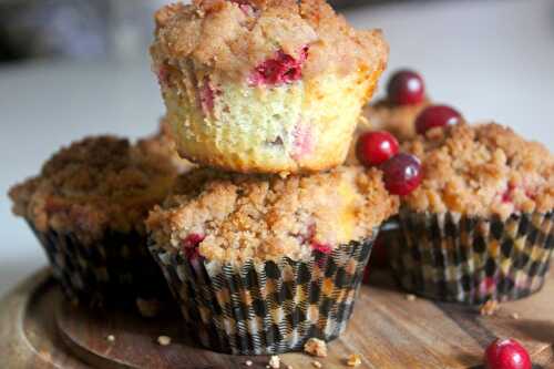Cranberry Orange Muffins with a Cinnamon Streusel