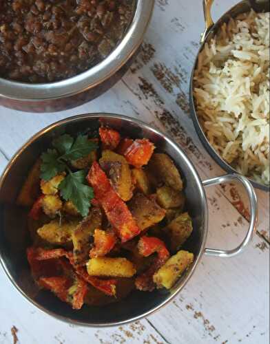 Aloo Shimla Mirch Sabzi (Bell Pepper Potato Sabzi)
