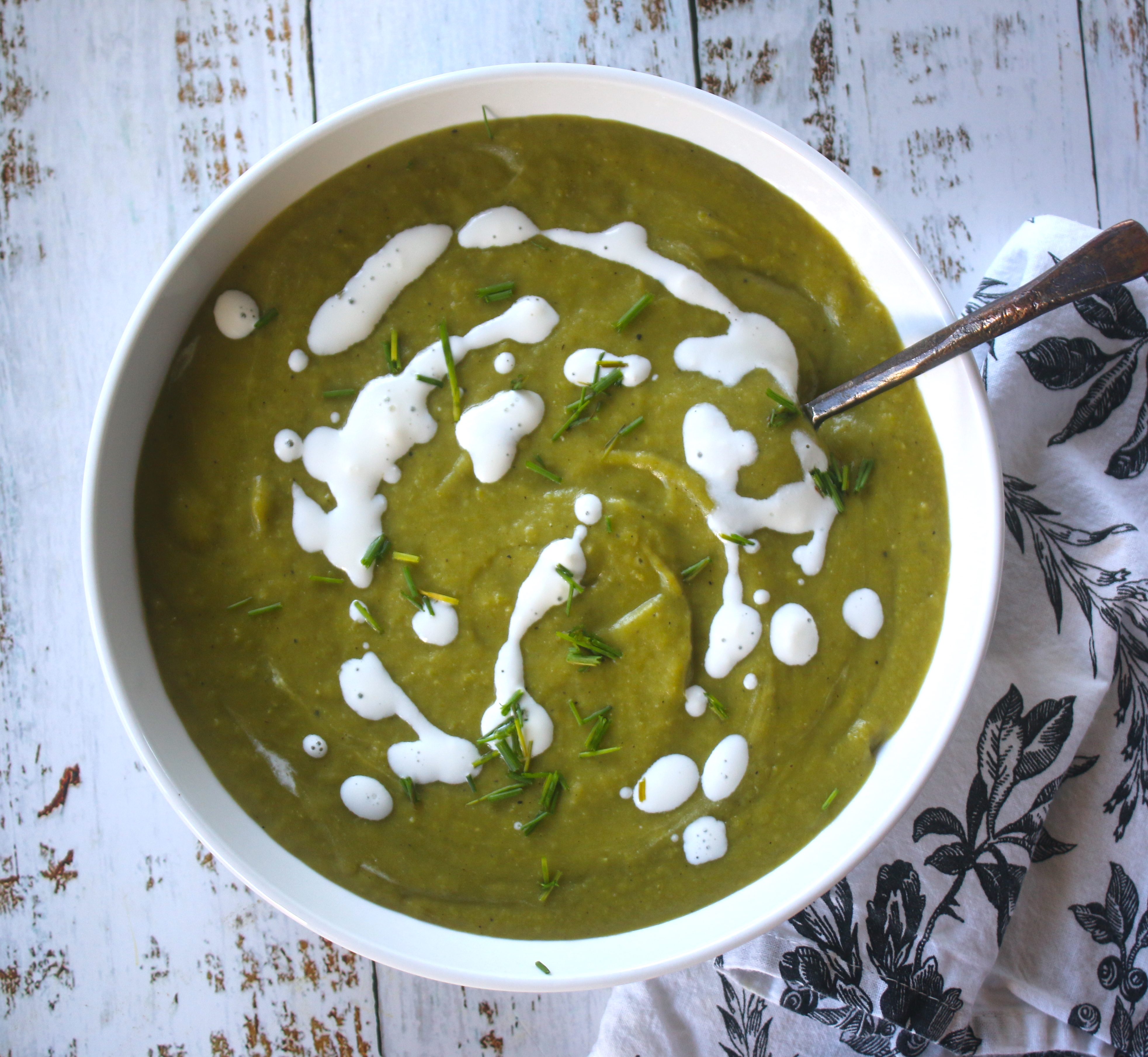 Leek, Potato and Pea Soup