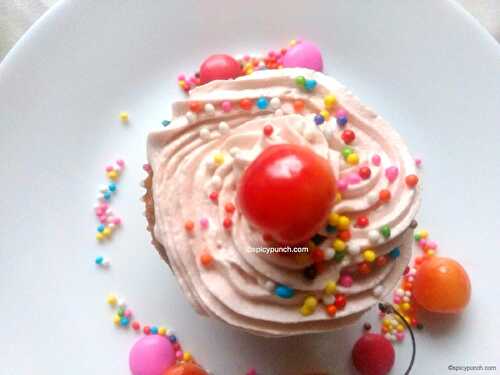 Cherry cupcakes | cherry cupcakes recipe with almond -