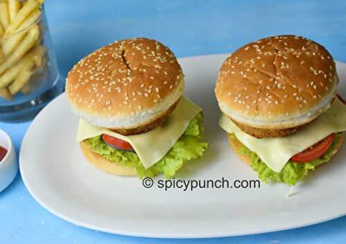 Chicken burger recipe - a simple homemade burger for kids -