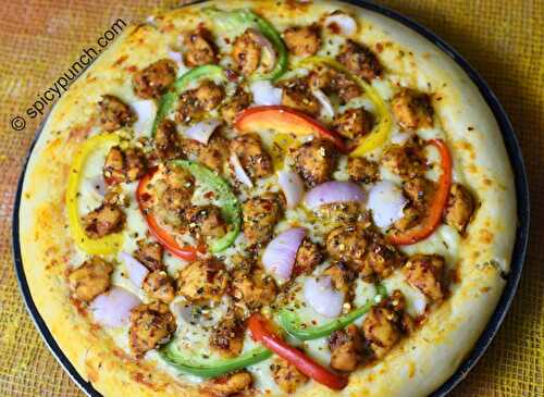 Chicken pizza recipe | easy homemade chicken pizza recipe -