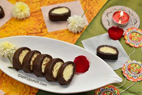 Chocolate sandesh sweet - a Durga puja special bengali misti
