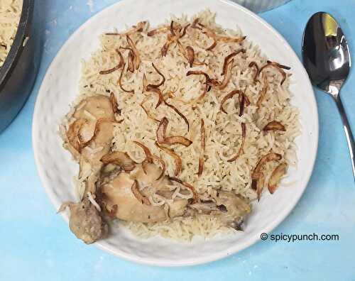 Kashmiri style chicken yakhni pulao recipe
